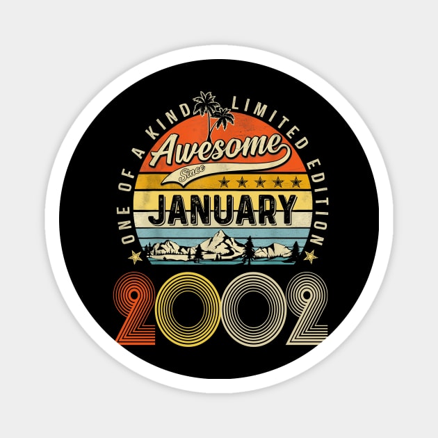 Awesome Since January 2002 Vintage 21st Birthday Magnet by Centorinoruben.Butterfly